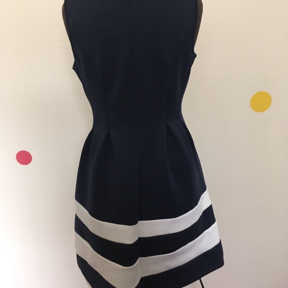 Navy Blue Striped Dress